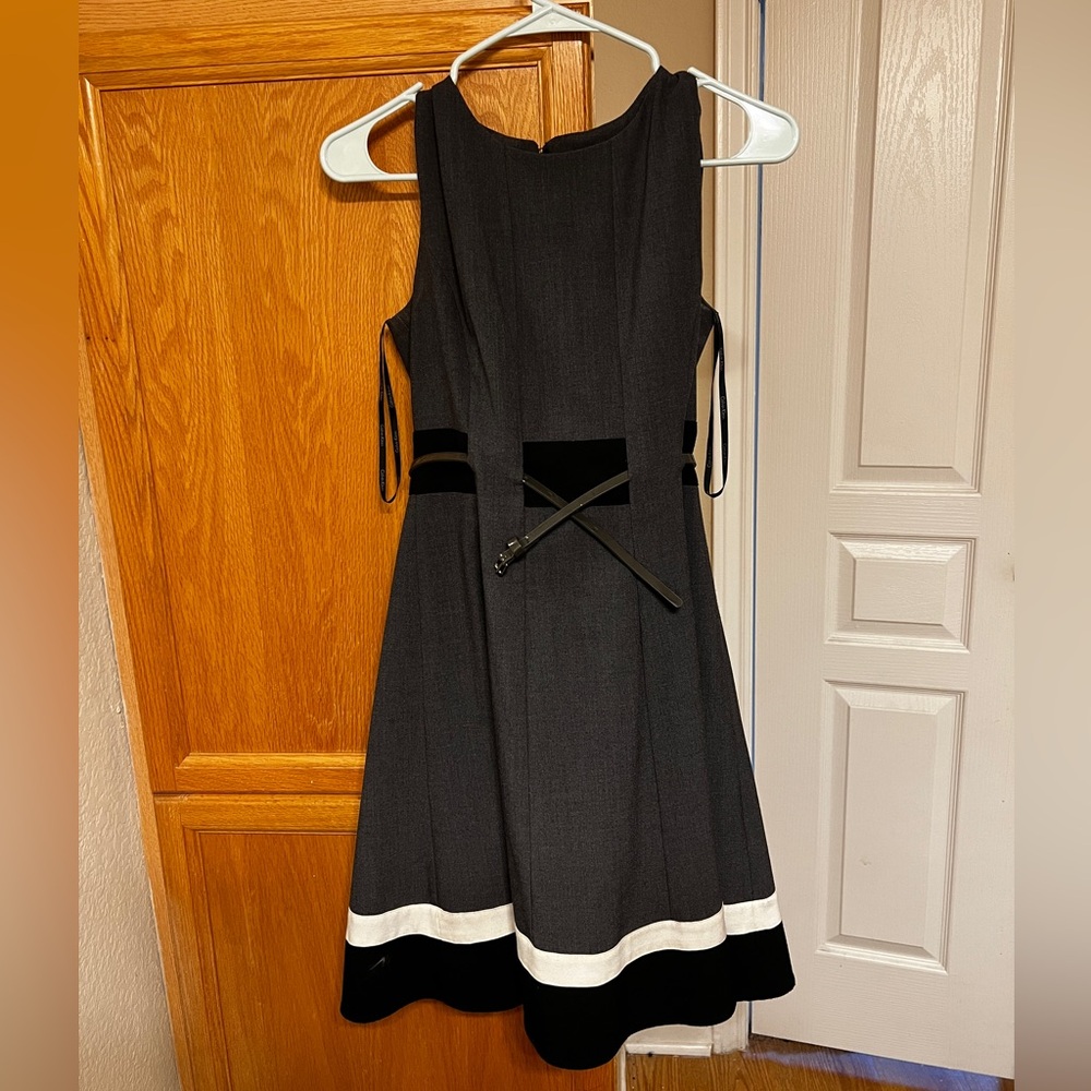 Calvin Klein Grey Sleeveless Professional Dress